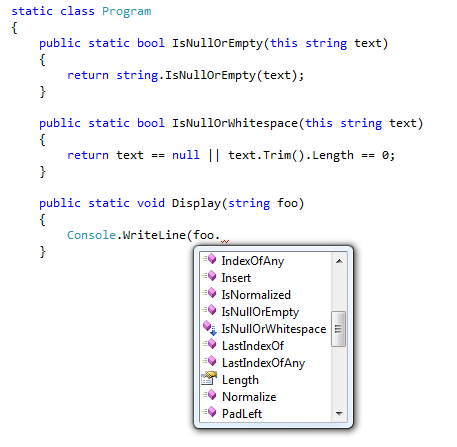 How to work with extension methods in C#